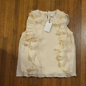 Cistar New York Cream Ruffled Blouse